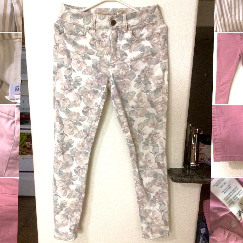 Seven 7 High Rise Floral Skinny Jean, US 6